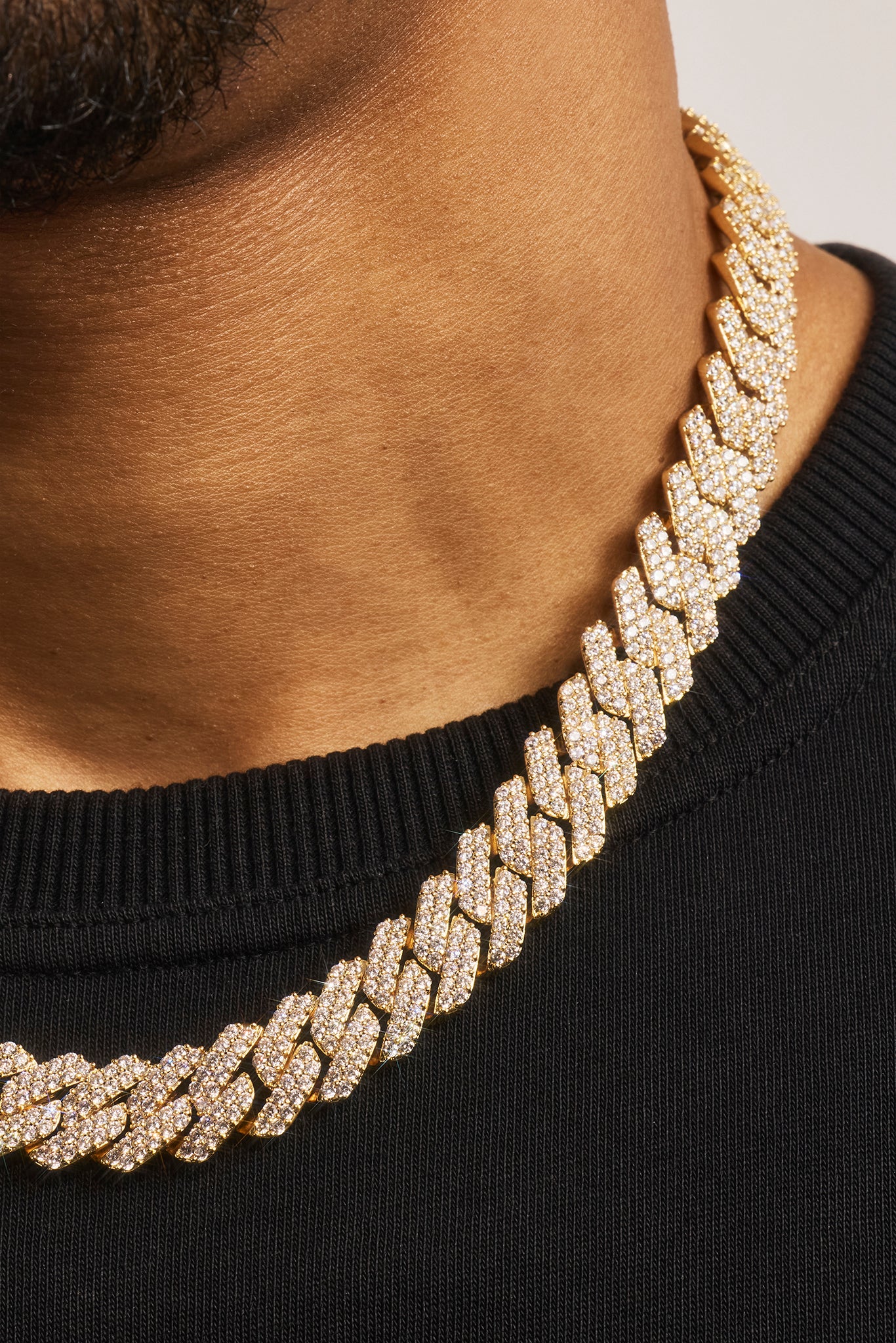 Iced Prong Cuban Chain - 14mm - Gold – Cernucci US