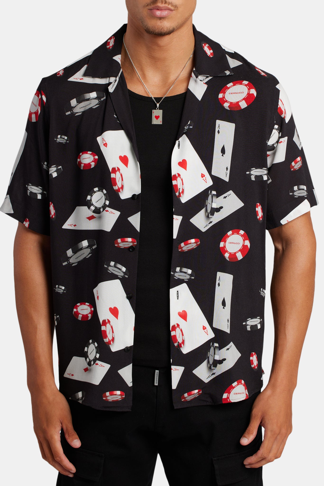 Poker Chip Print Shirt - Black – Cernucci US