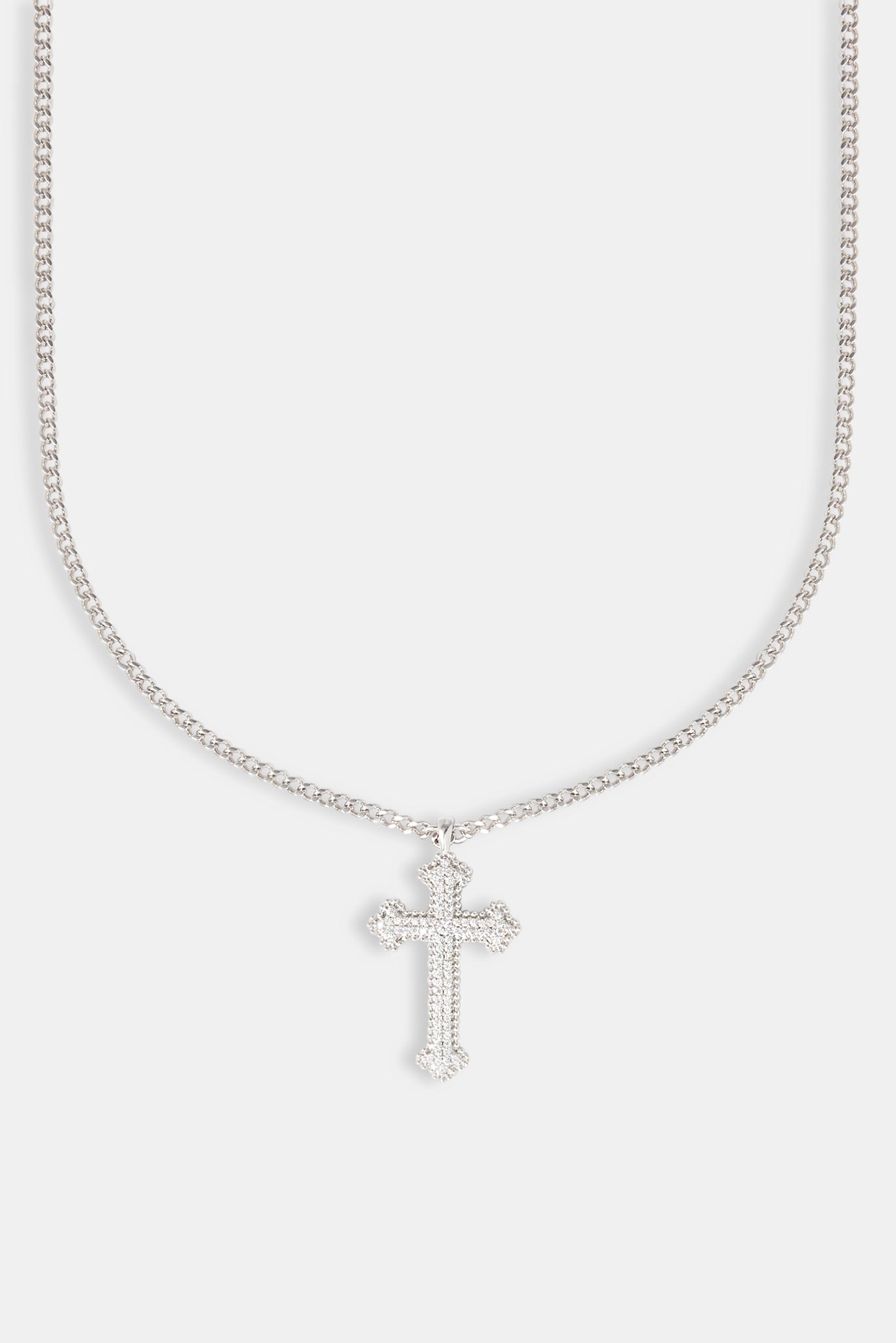Iced Pave Cross Necklace - 25mm