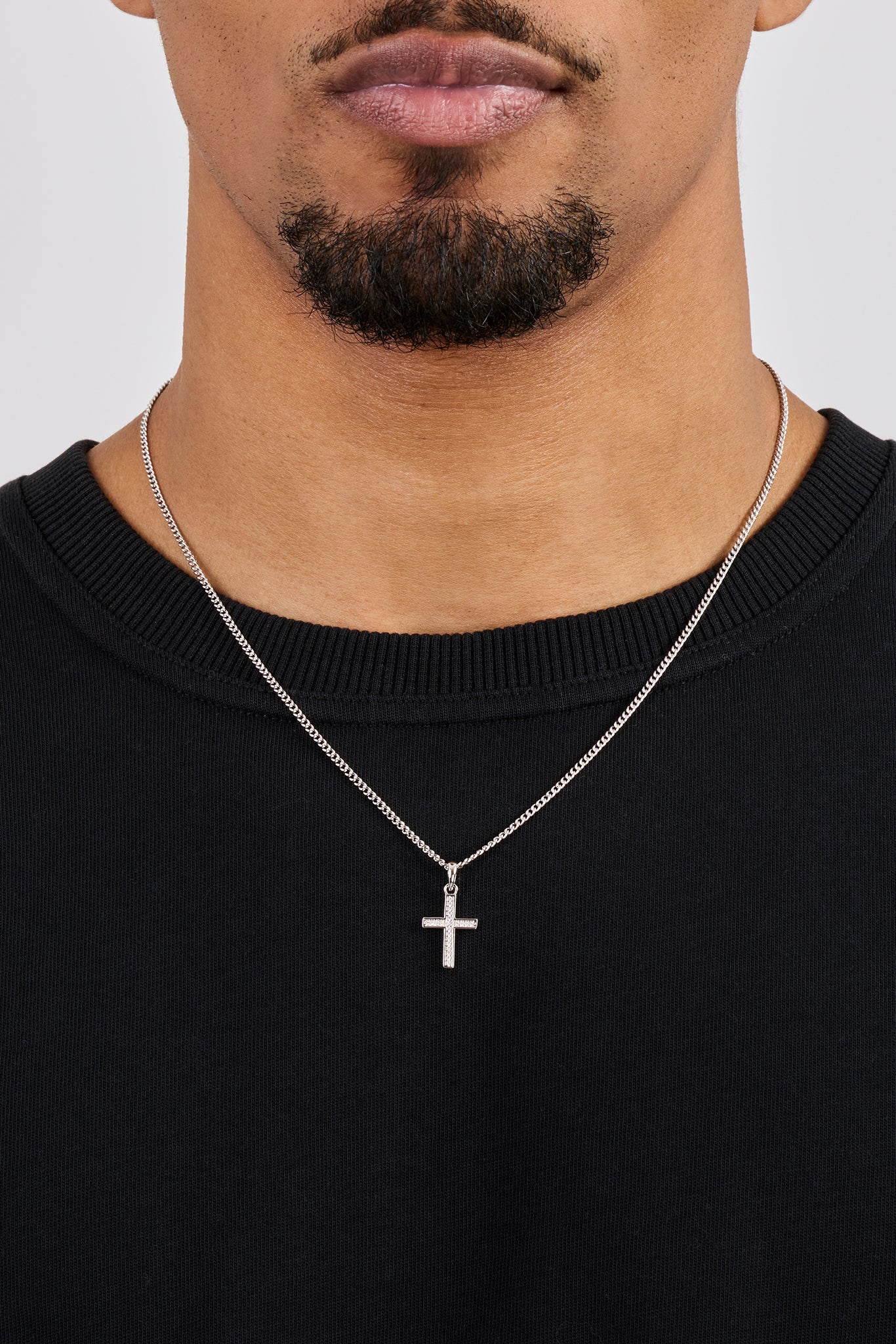 Micro Iced Cross Necklace - 15mm