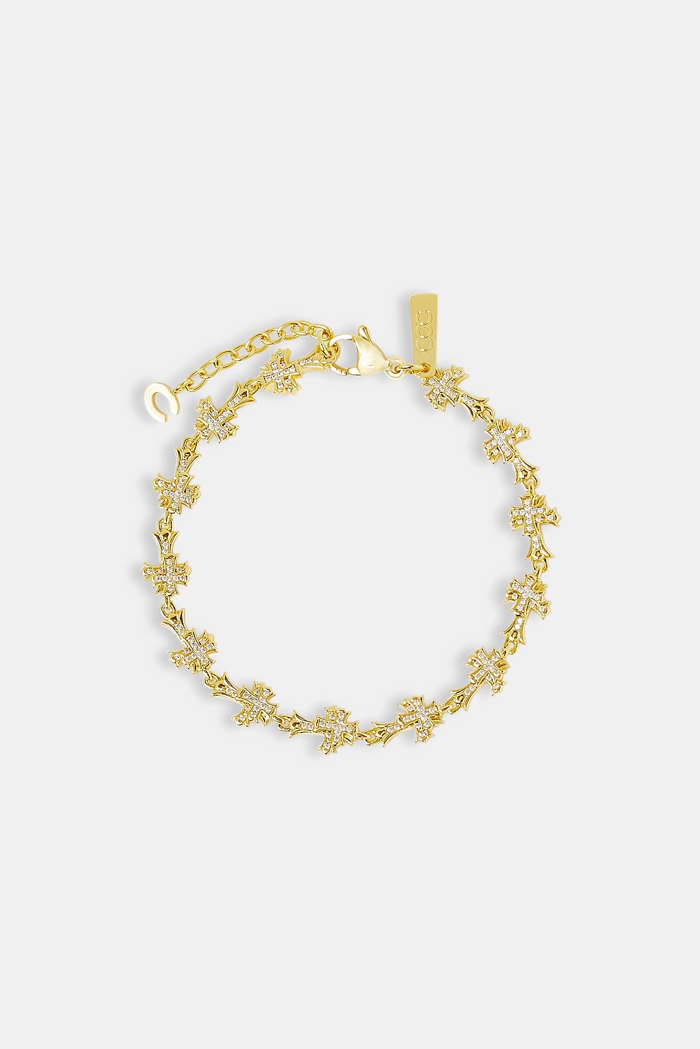 Double Cross Bracelet - 6mm - Gold