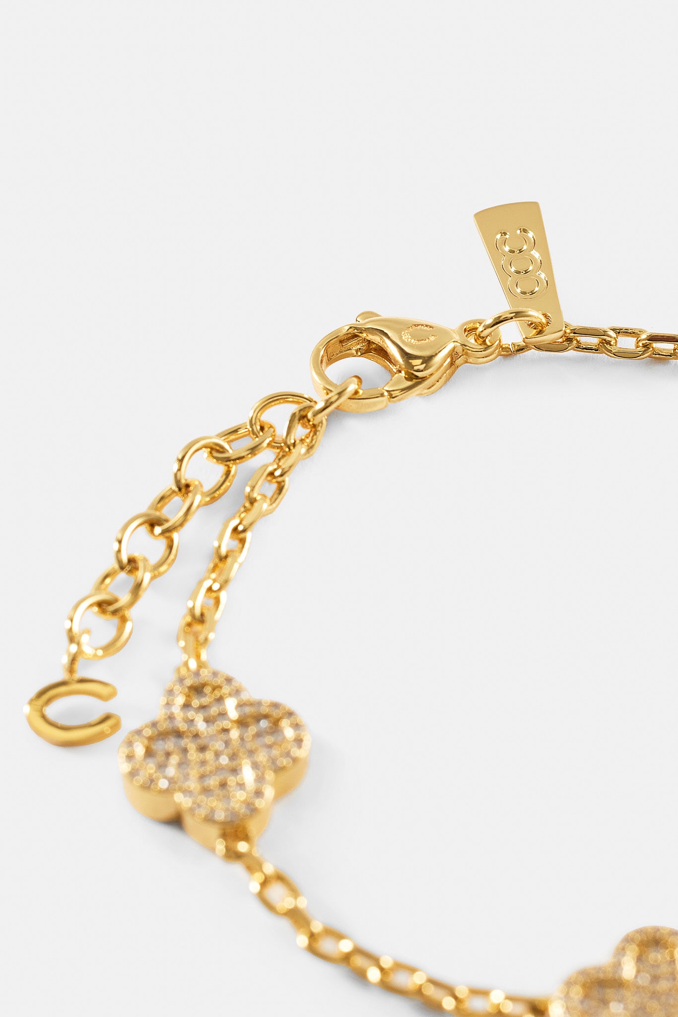 Iced Motif Rolo Link Bracelet - 12mm