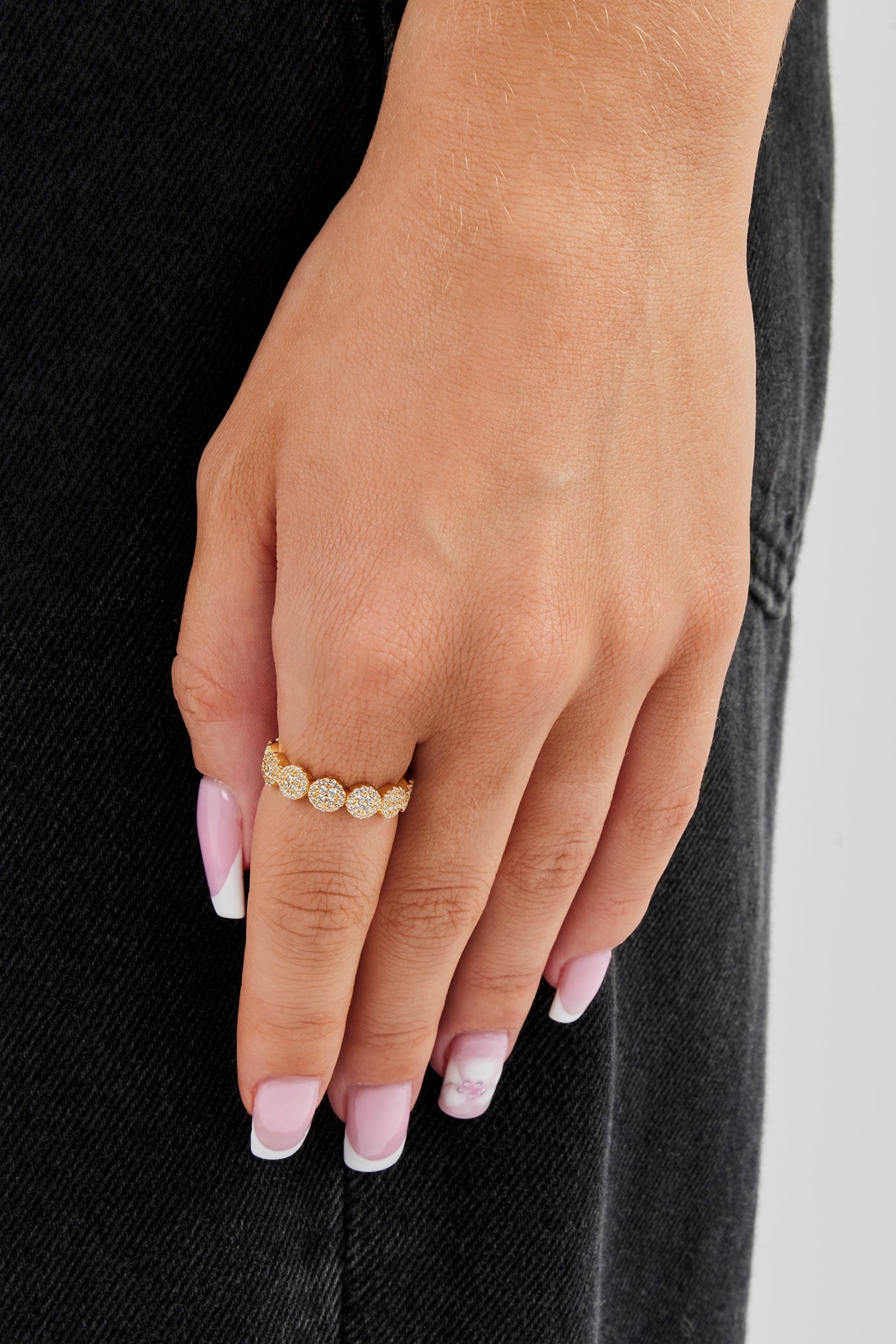 Iced Pave Round Band Ring - 5mm