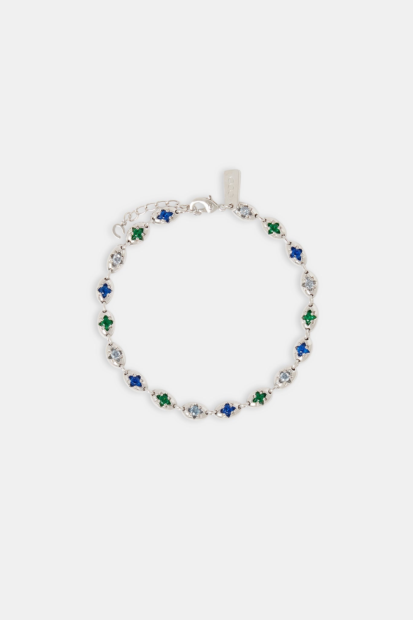 Mixed Gemstone Centre Coffee Bean Bracelet - 6mm