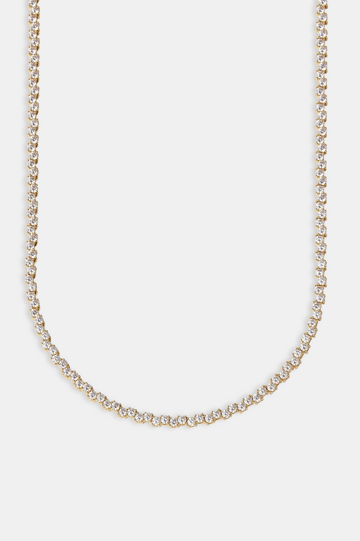 Mixed Square Stone Tennis Chain - 3mm - Gold