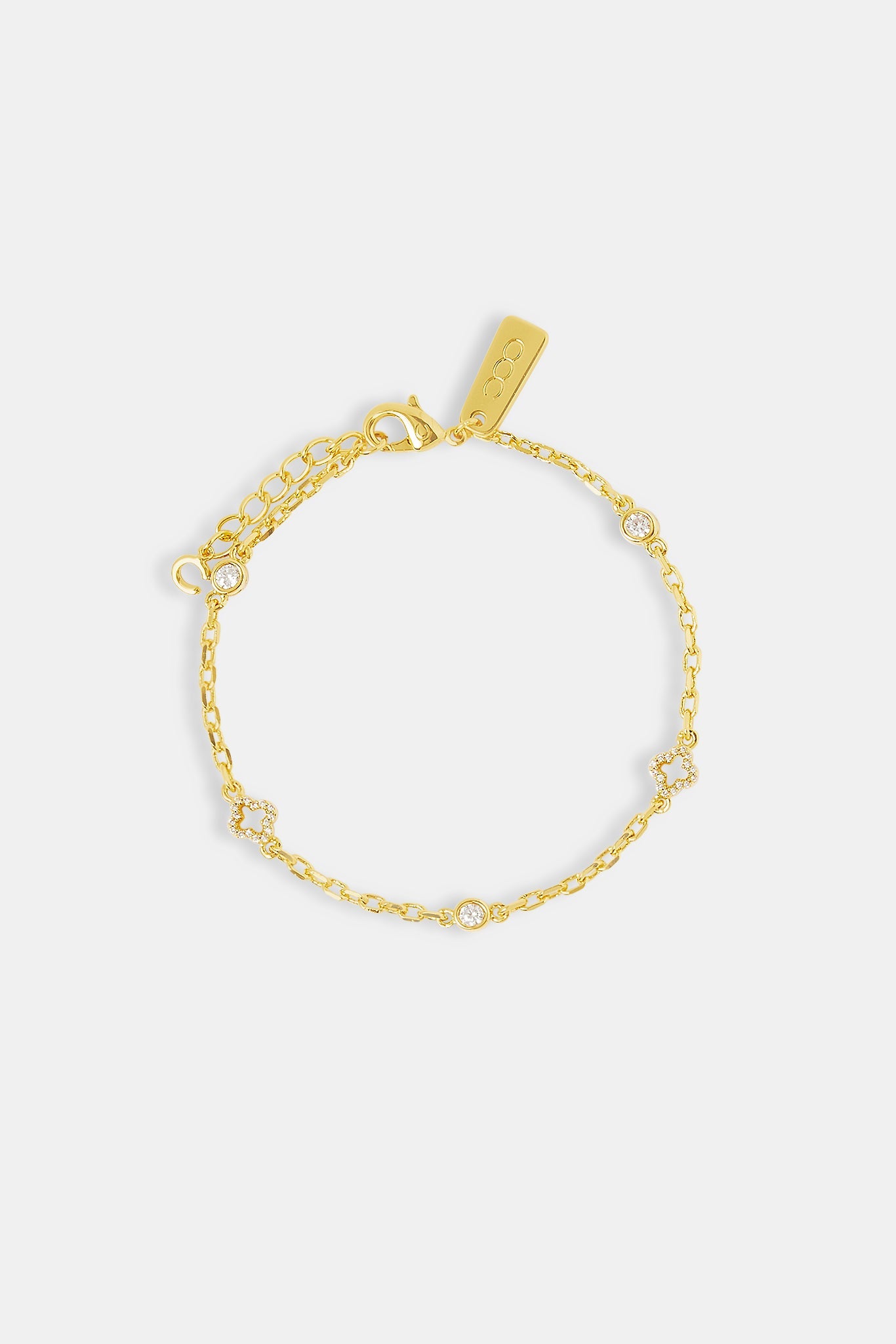 Iced Motif Outline Rolo Bracelet - 6mm