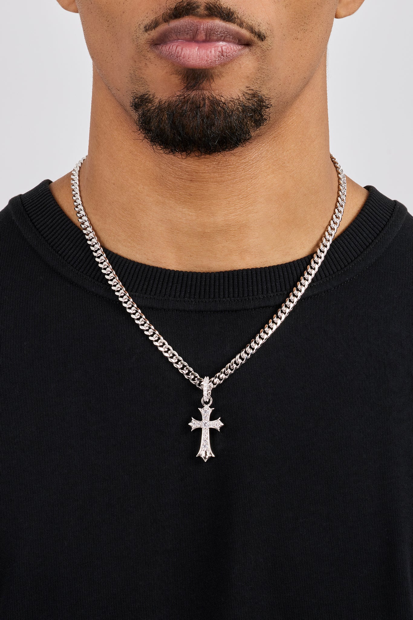 Chunky Cross Polished Cuban Chain - 5mm