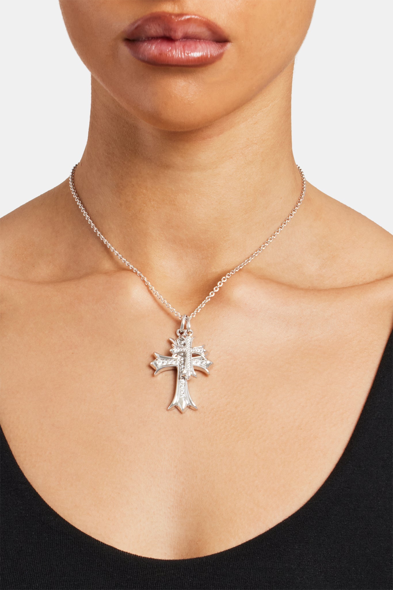 Vienna Cross Necklace White main image 1