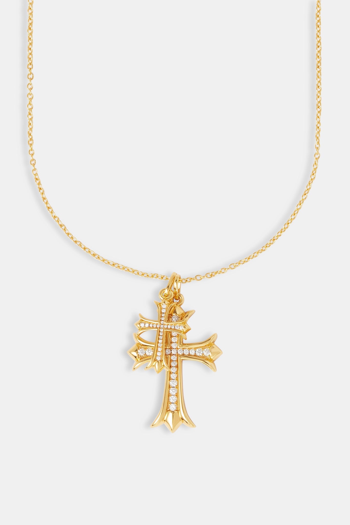 Micro Double Cross Necklace - 24mm