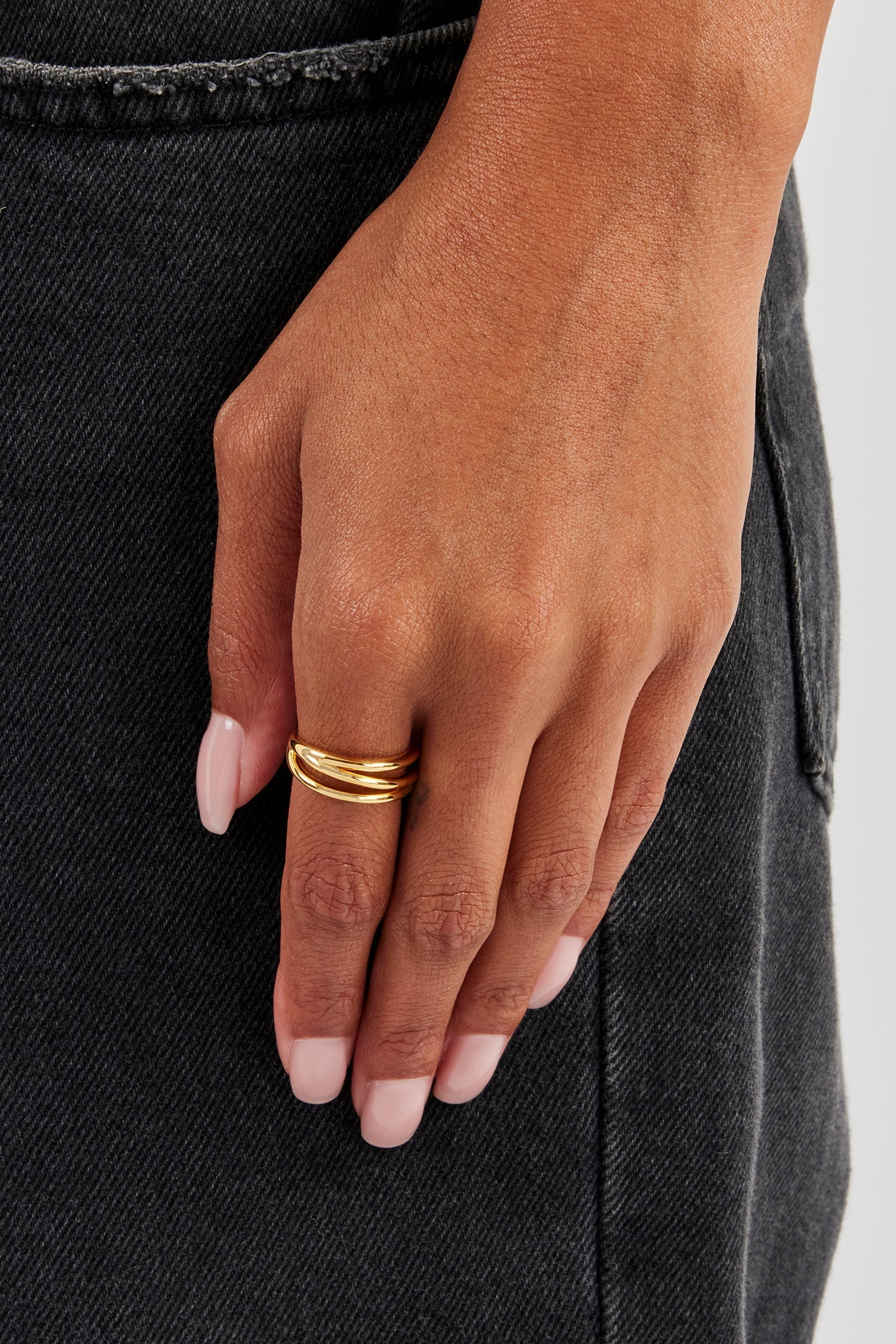 Polished Triple Band Ring - 8mm