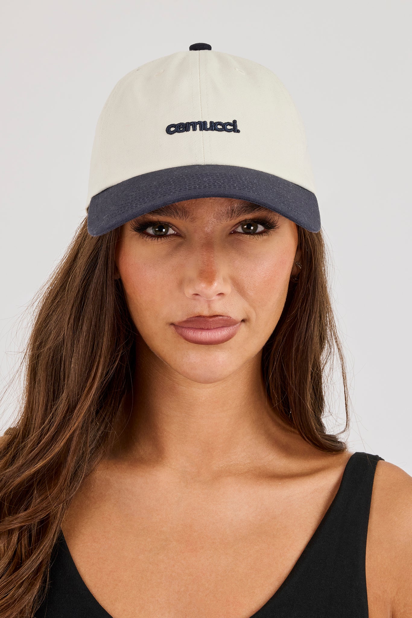Ladies Contrast Micro Logo Cap - Navy
