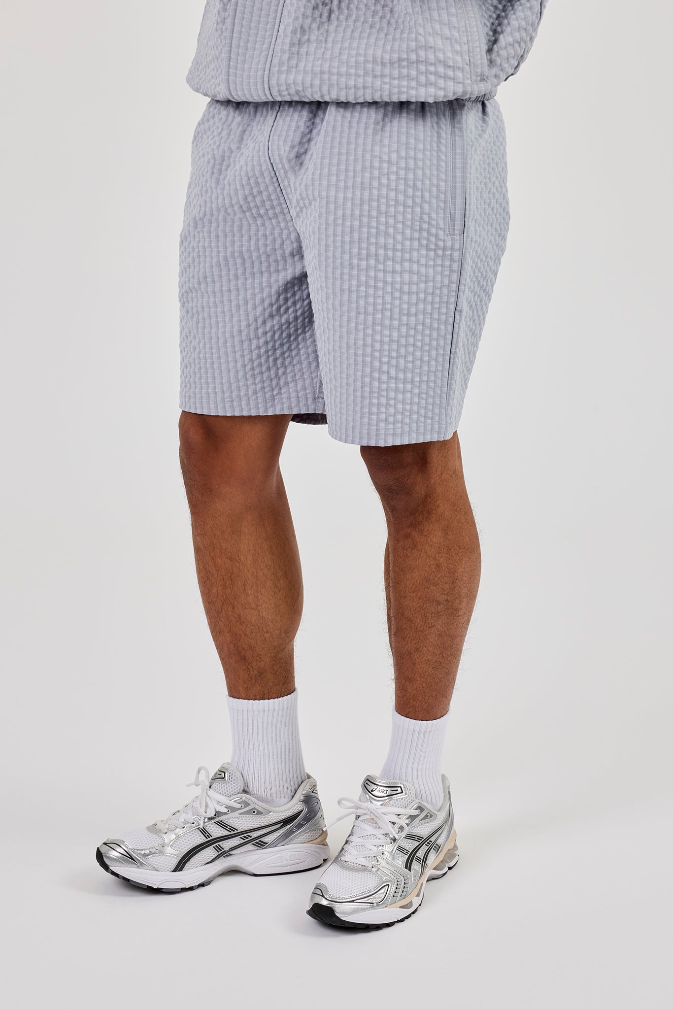 Nylon Check Short - Light Grey