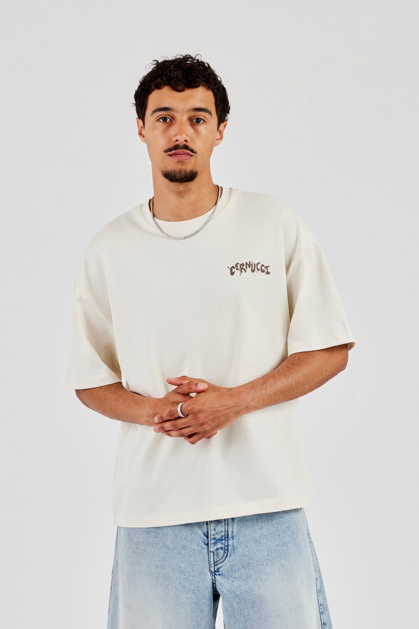 Regular Back Puff Print T-Shirt - Off White