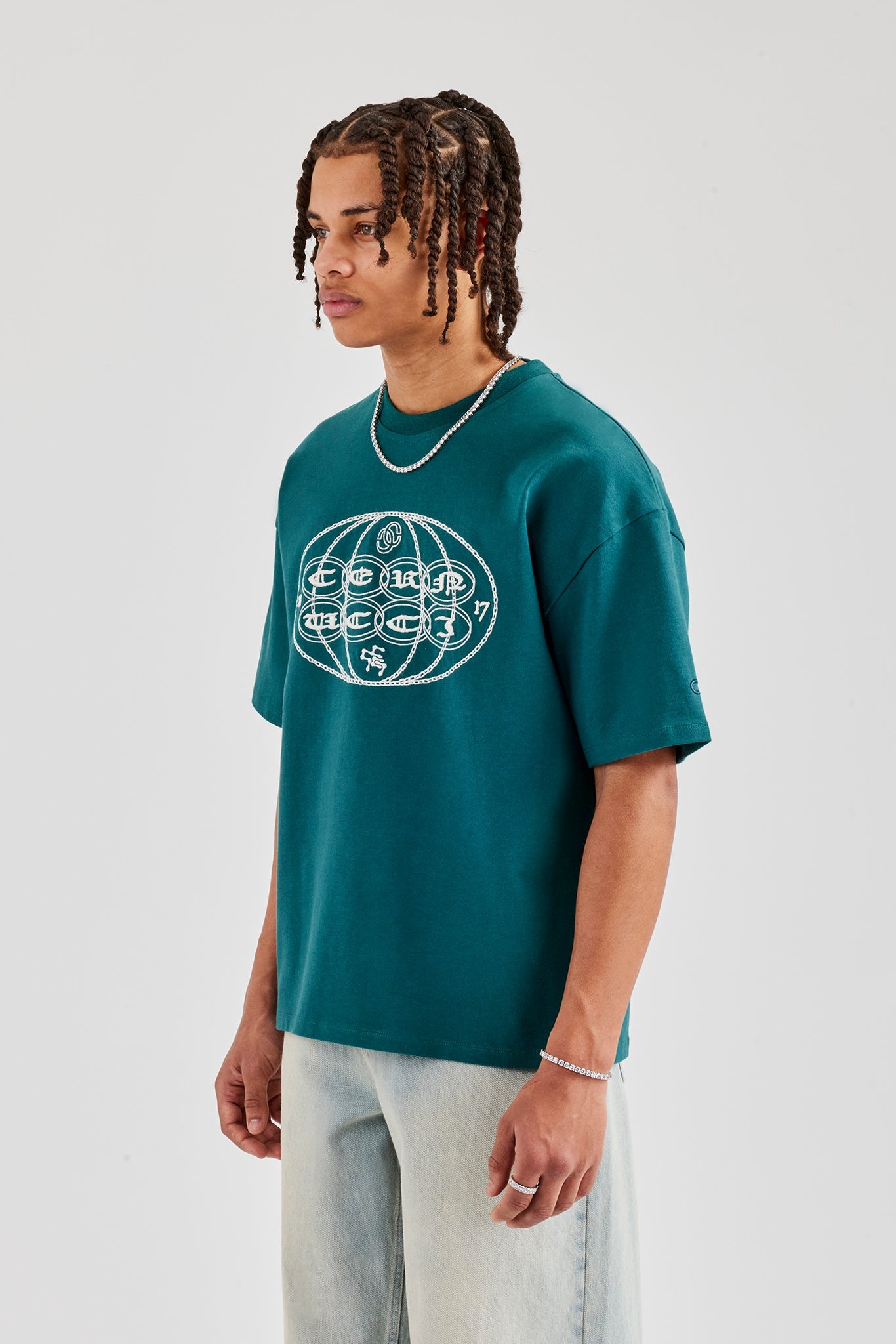 Boxy Fit CC Chain T-Shirt - Green