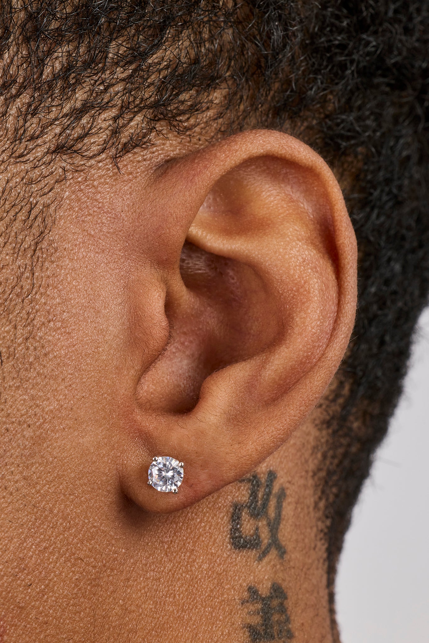 Round Cut Stud Earrings - 5mm - White