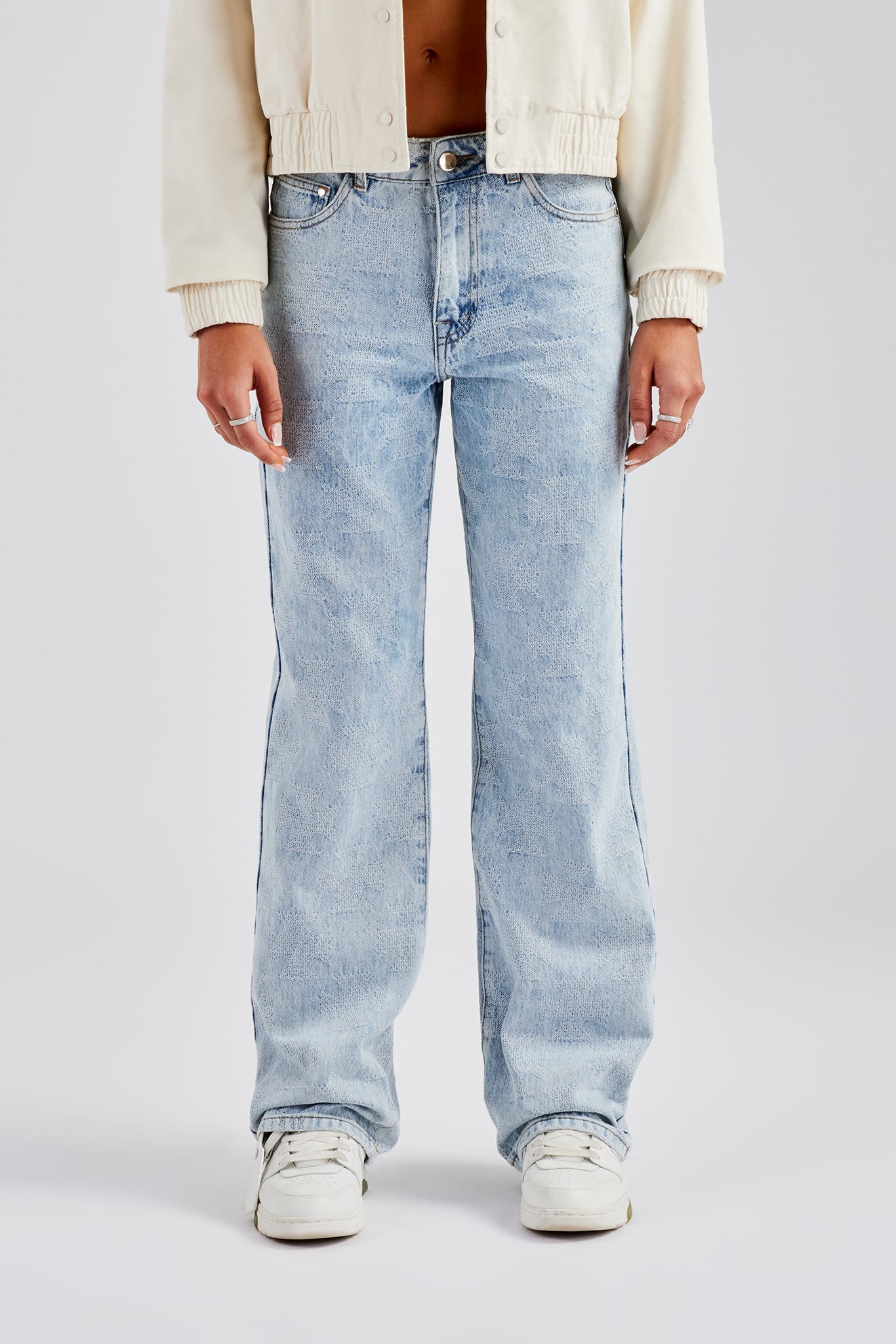 Etched Relaxed Denim Jean - Ice Blue | Womens Denim | Shop Denim