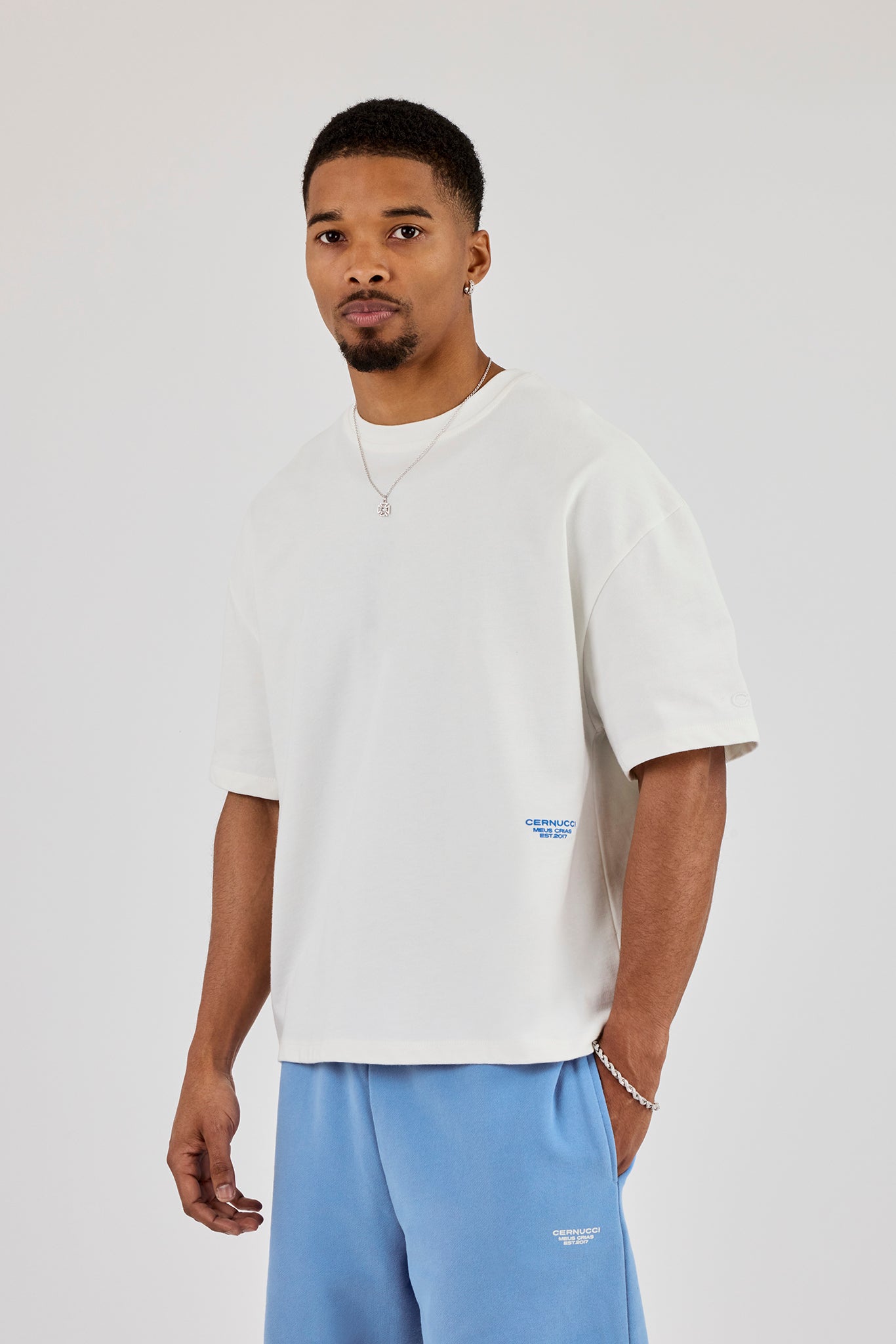 Boxy Fit T-Shirt With Micro Branding - Off White