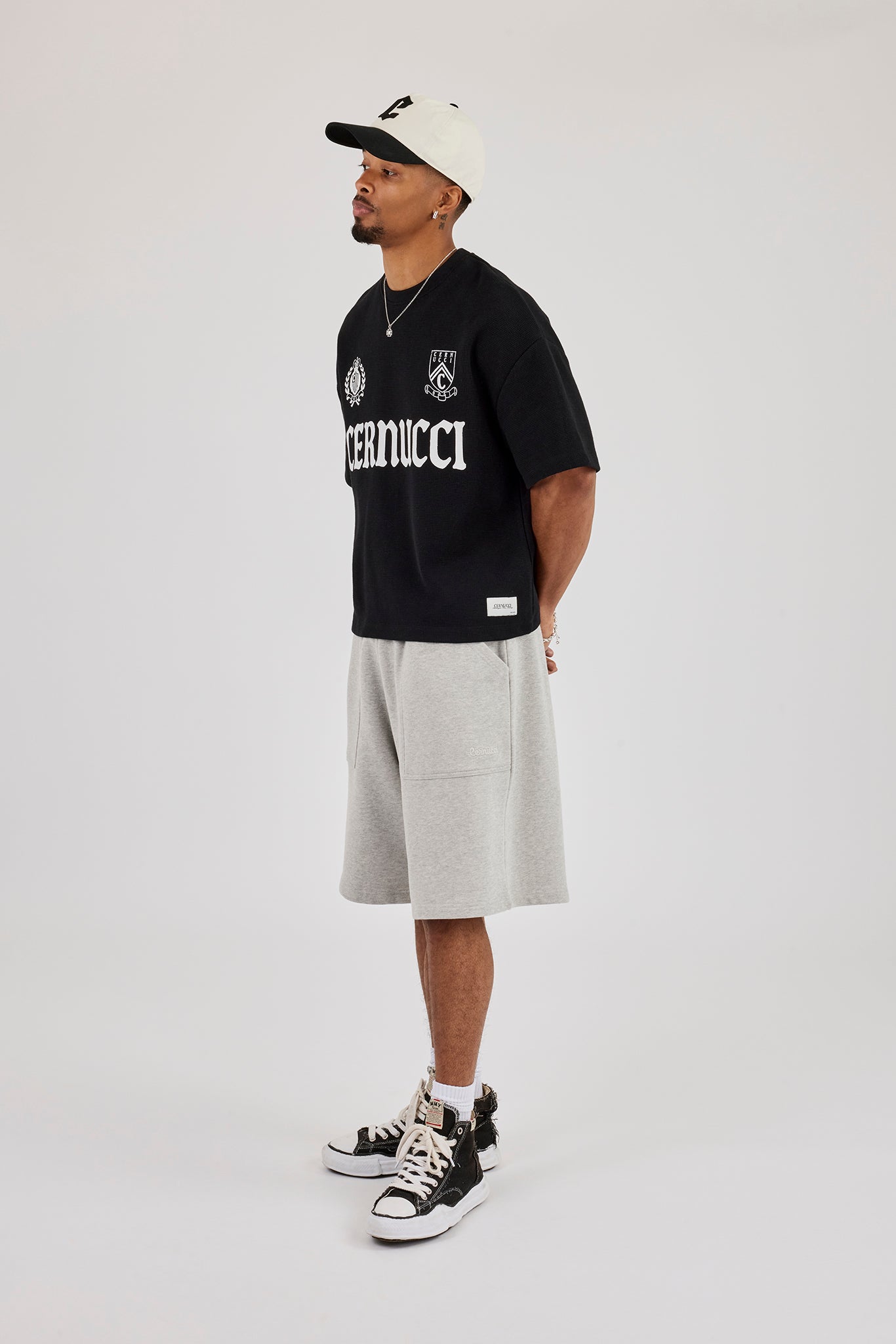 Jersey Jort With Pocket Detail - Grey Marl