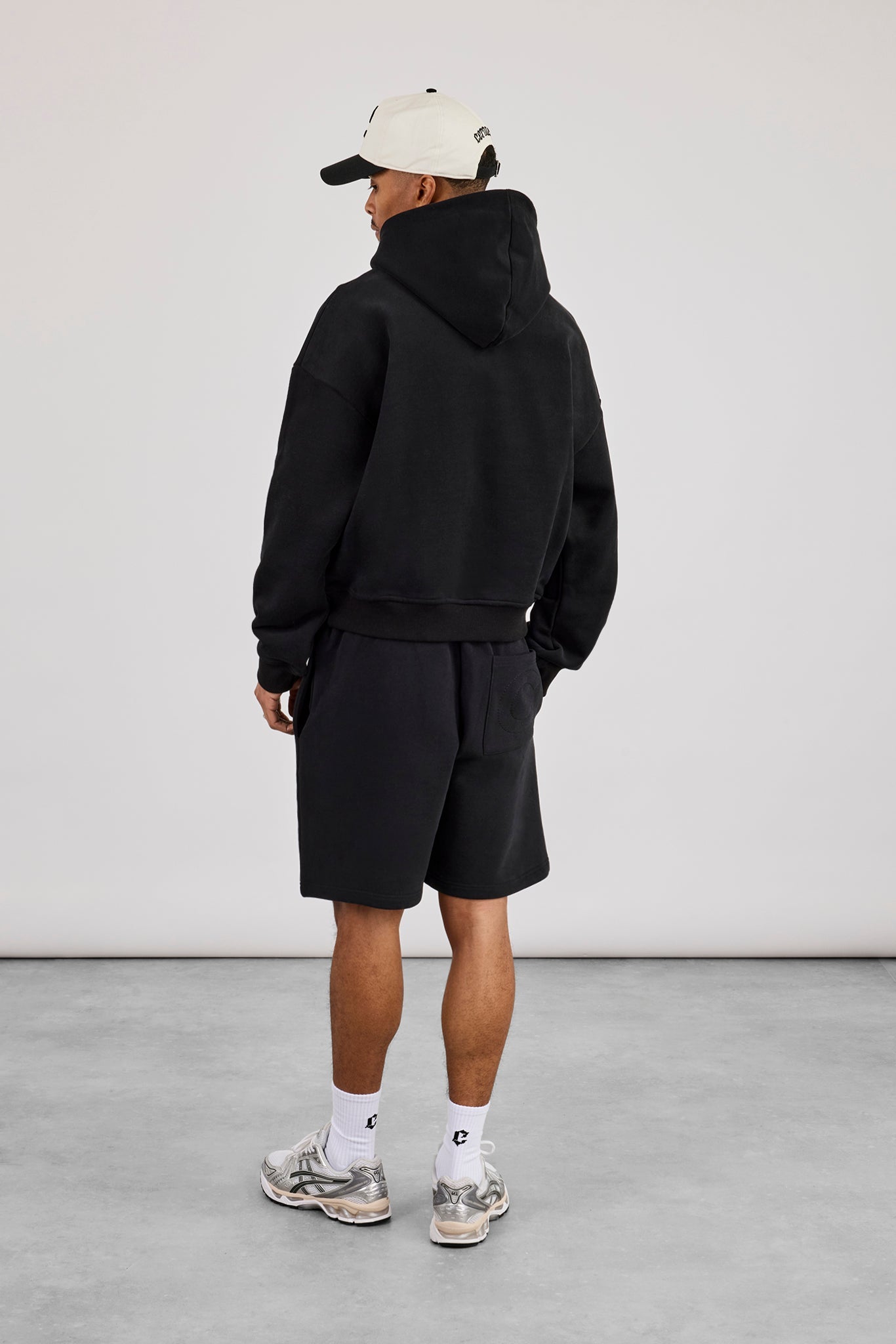 Boxy Hoodie & Relaxed Jersey Short - Black