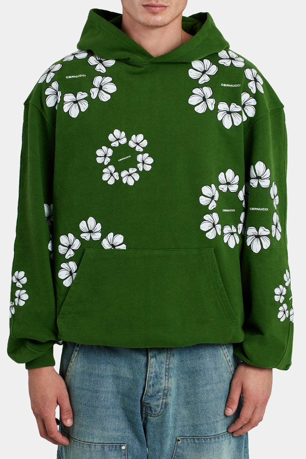 Floral Print Hoodie Mens Tops Shop Hoodies at1