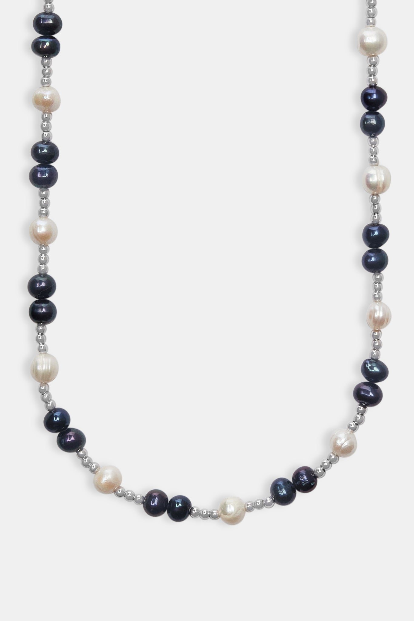 Oilslick Freshwater Pearl & Bead Necklace White Mens Necklaces Shop Pendant/Motif