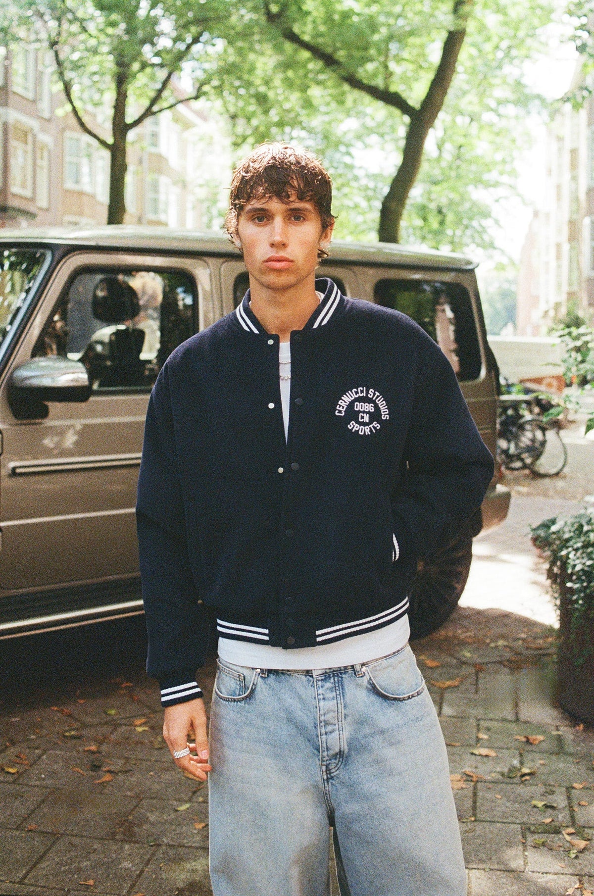 Cernucci Studios Bomber - Navy | Mens Outerwear | Shop Bomber 