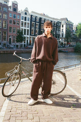 Rugby Sweater and Relaxed Jogger - Coffee