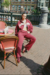 Cropped Varsity Logo Hoodie - Berry