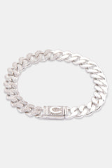 10mm Half Iced & Half Polished Cuban Bracelet