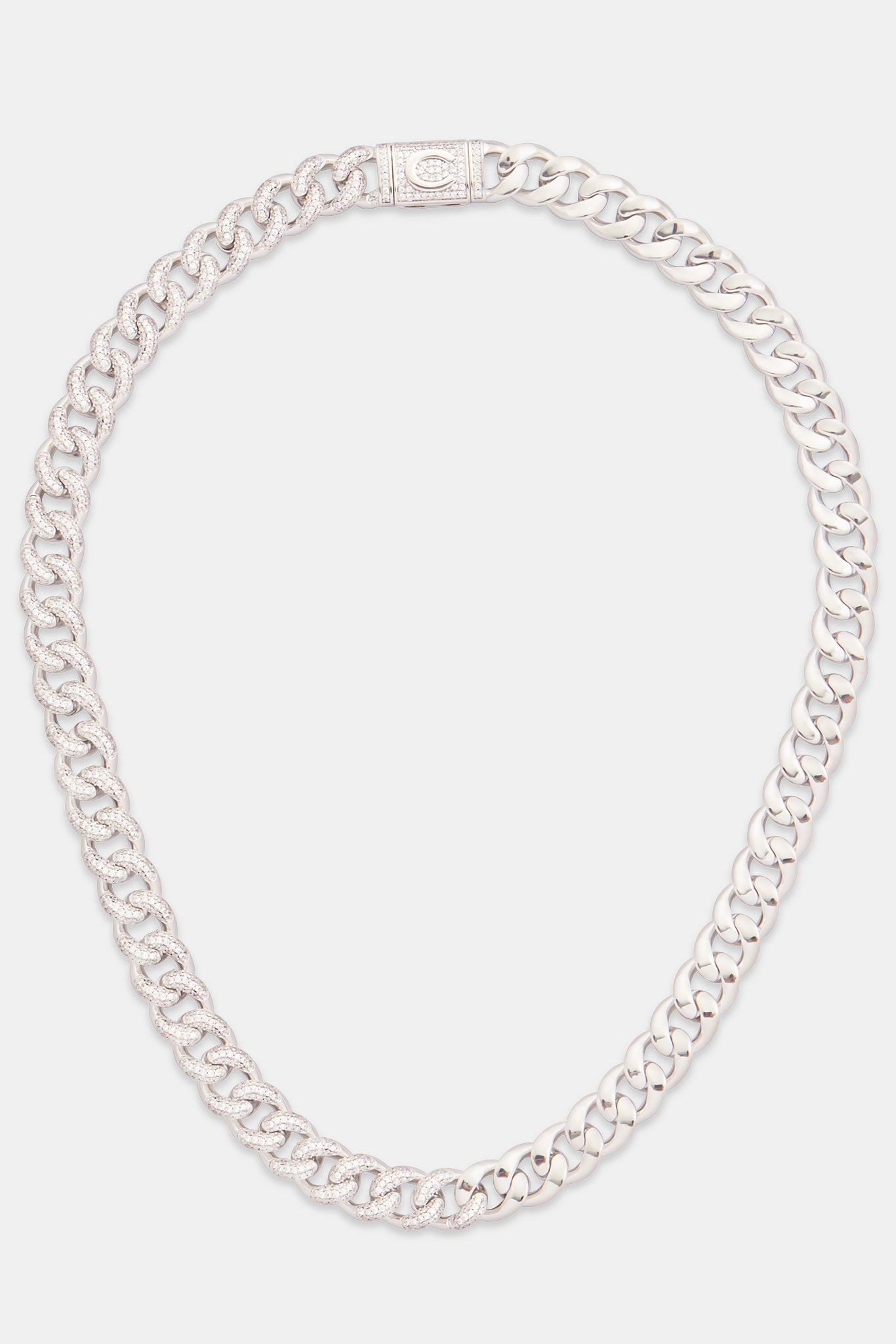 10mm Half Iced & Half Polished Cuban Chain