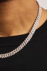 Iced Prong Cuban Chain - 10mm - White