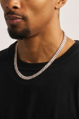 Iced Prong Cuban Chain - 10mm - White