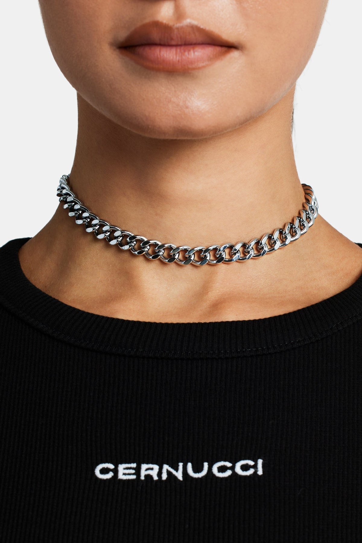 10mm Polished Cuban Link Choker Womens Chains Shop Chokers at