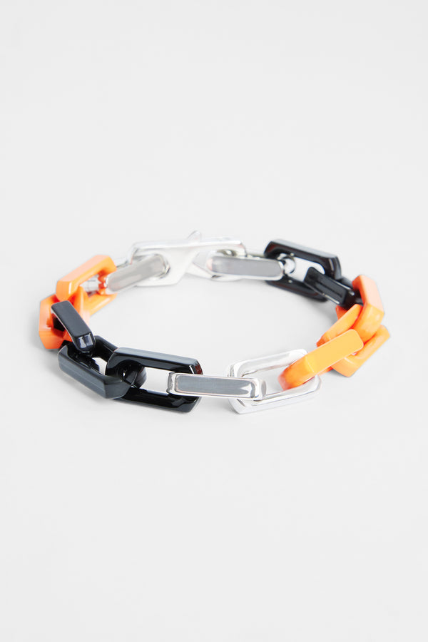 10mm Black & Orange Link Bracelet