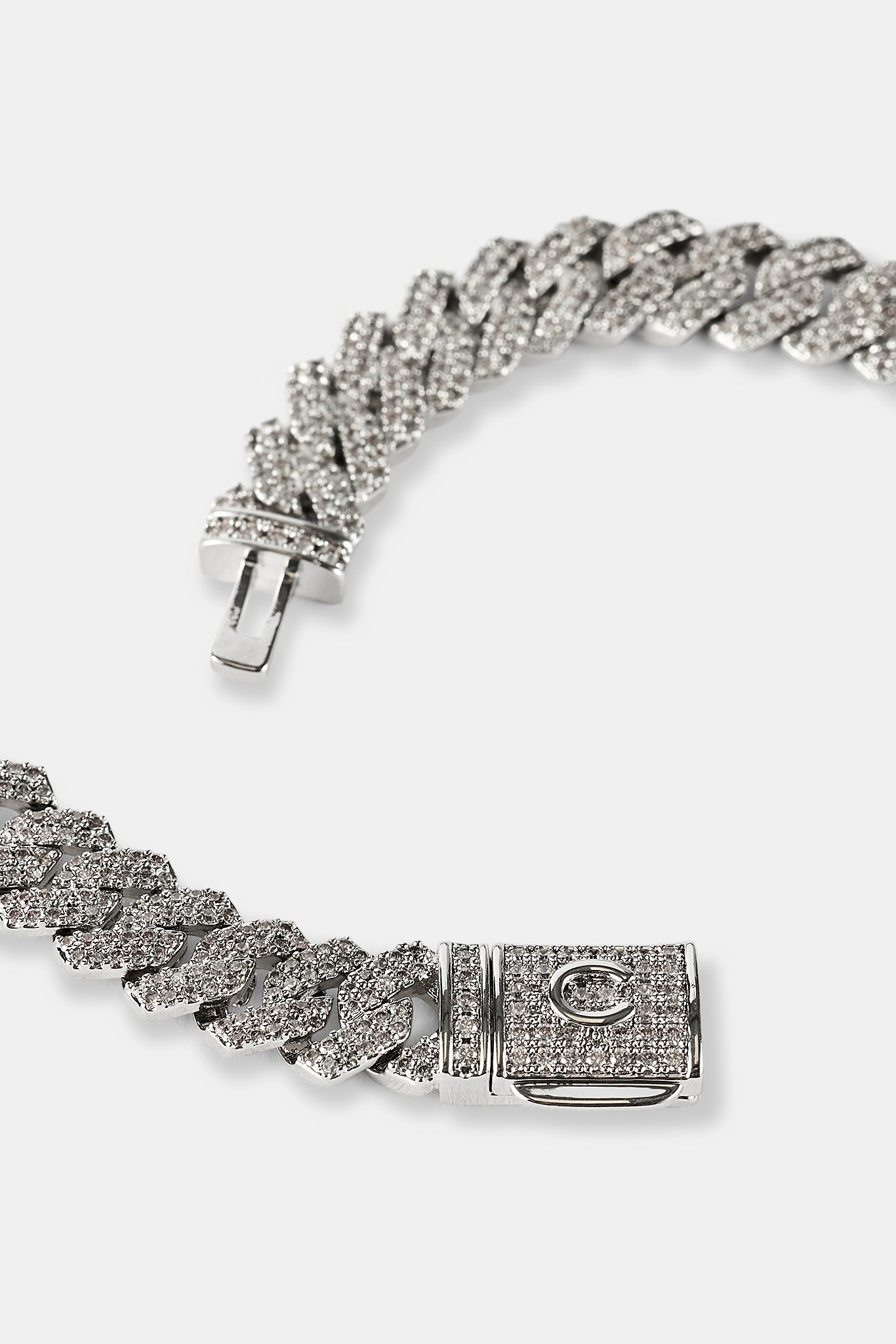 Iced Prong Cuban Chain - 10mm - White