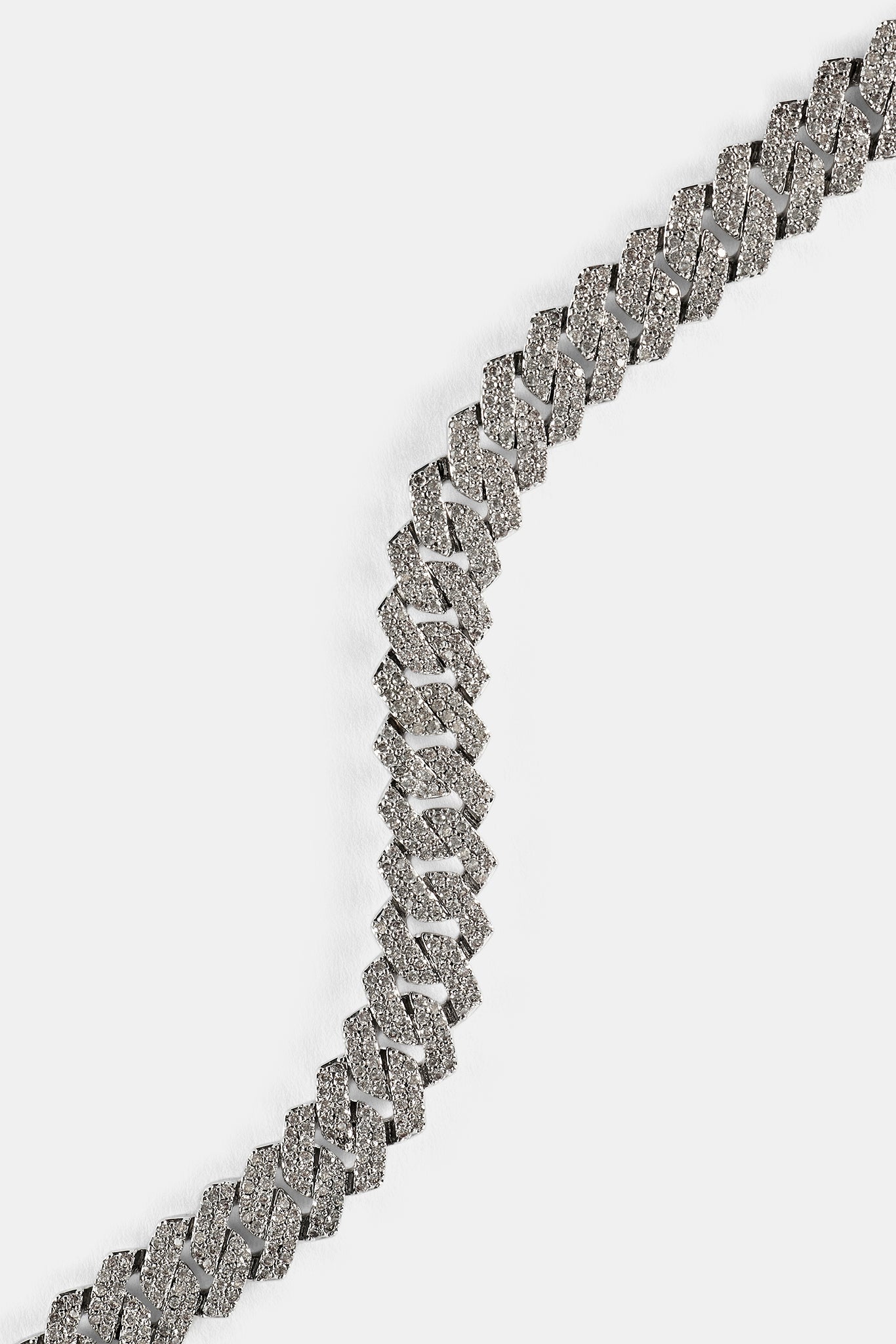 Iced Prong Cuban Chain - 10mm - White