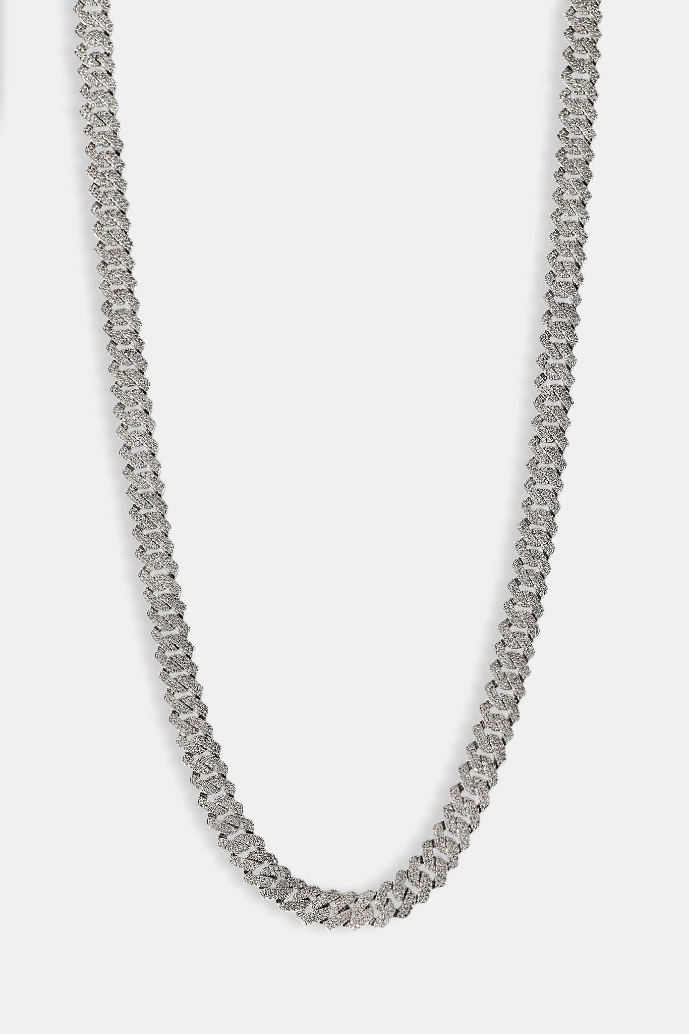 Iced Prong Cuban Chain - 10mm - White