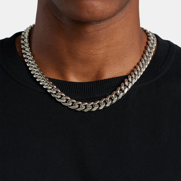 Collana Cuban Link Acciaio Inox Collana Cuban Miami Link 18" Anti-appannamento - In Acciaio Inox Lucido, Spessore 14mm Collana Anti-appannamento - Foto 12