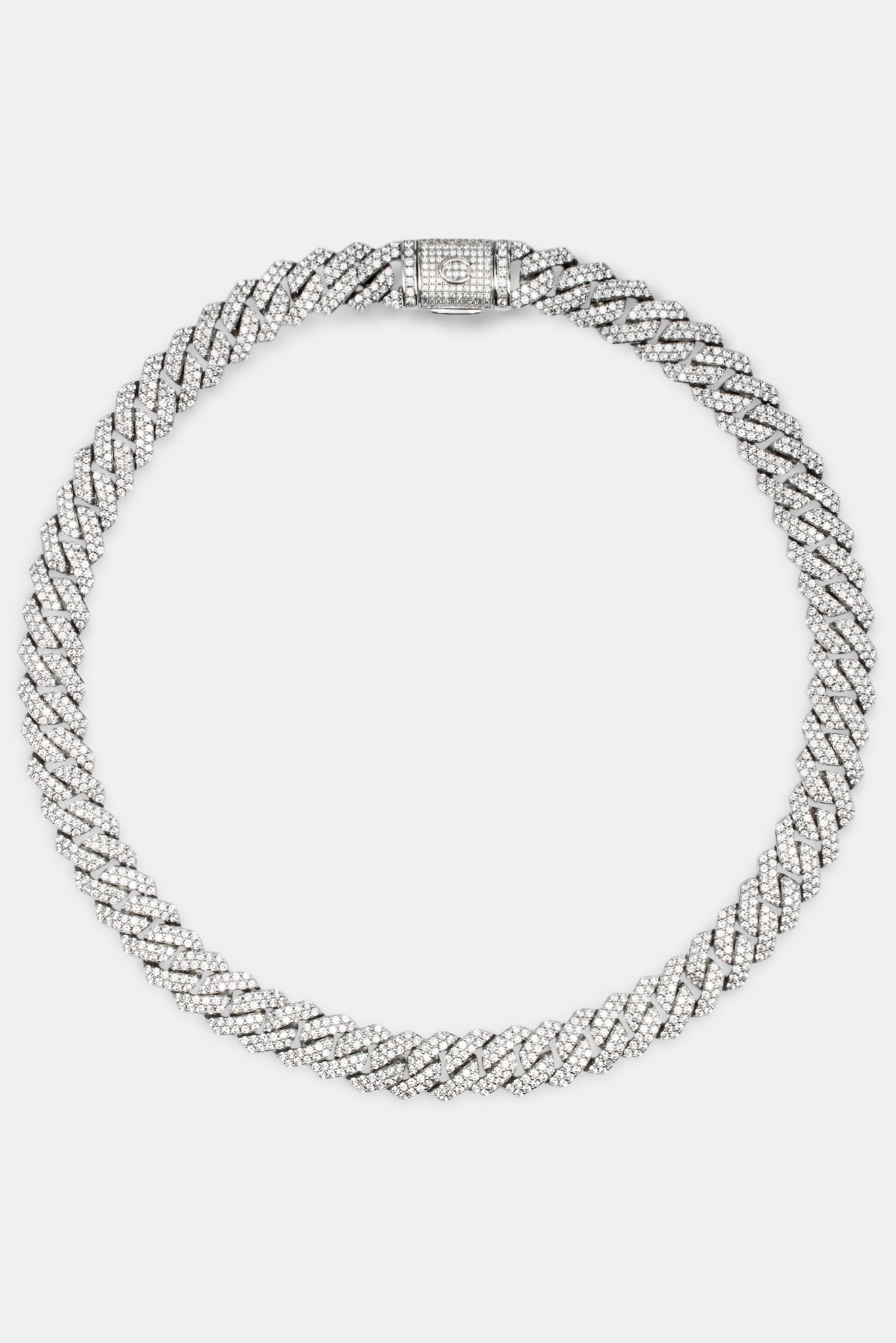 High quality Cernucci 14MM DIAMOND PRONG LINK CHAIN - WHITE GOLD