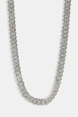 Iced Prong Cuban Chain - 14mm - White