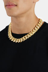 20mm Iced Cuban Chain - Gold