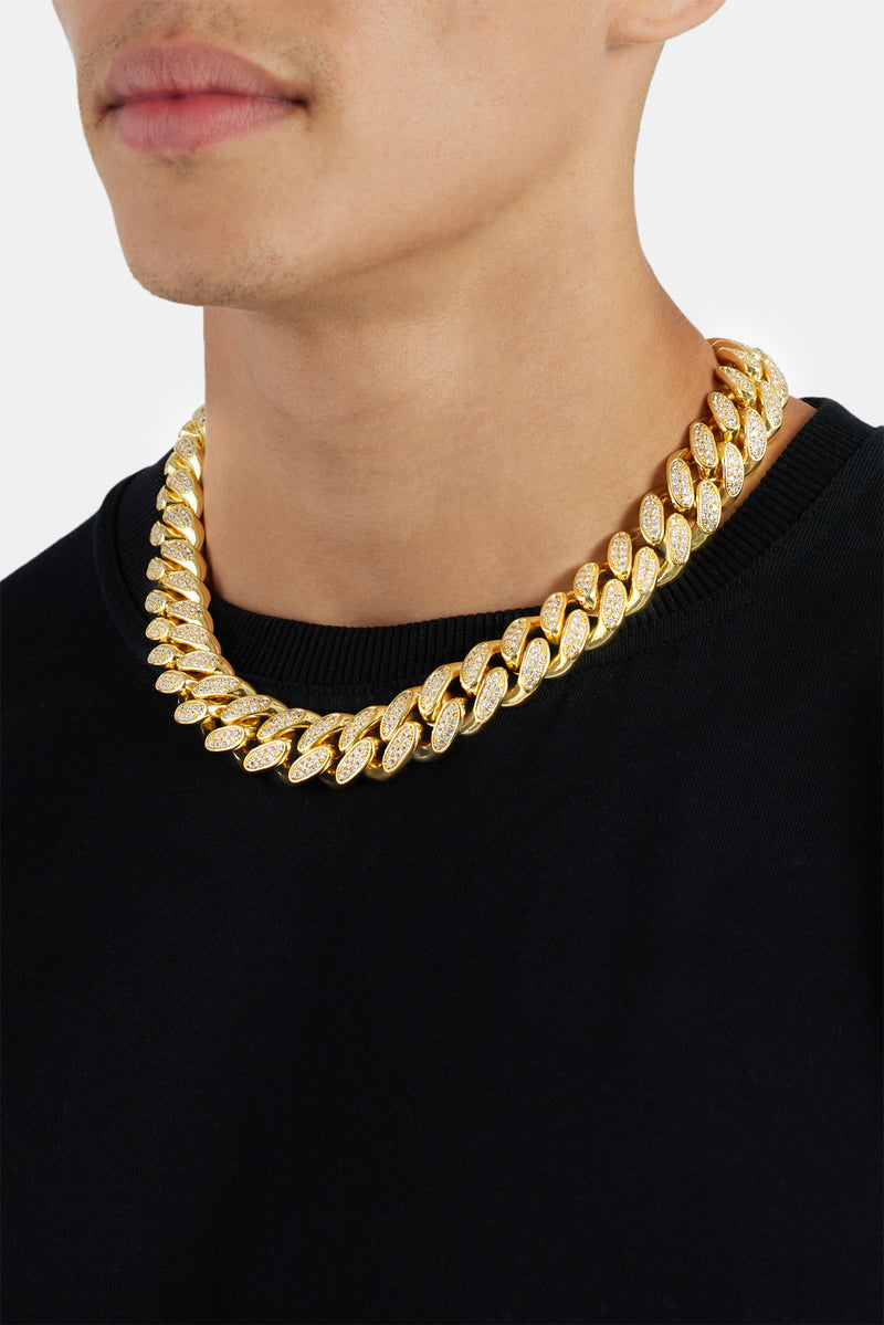 20mm Iced Cuban Chain - Gold