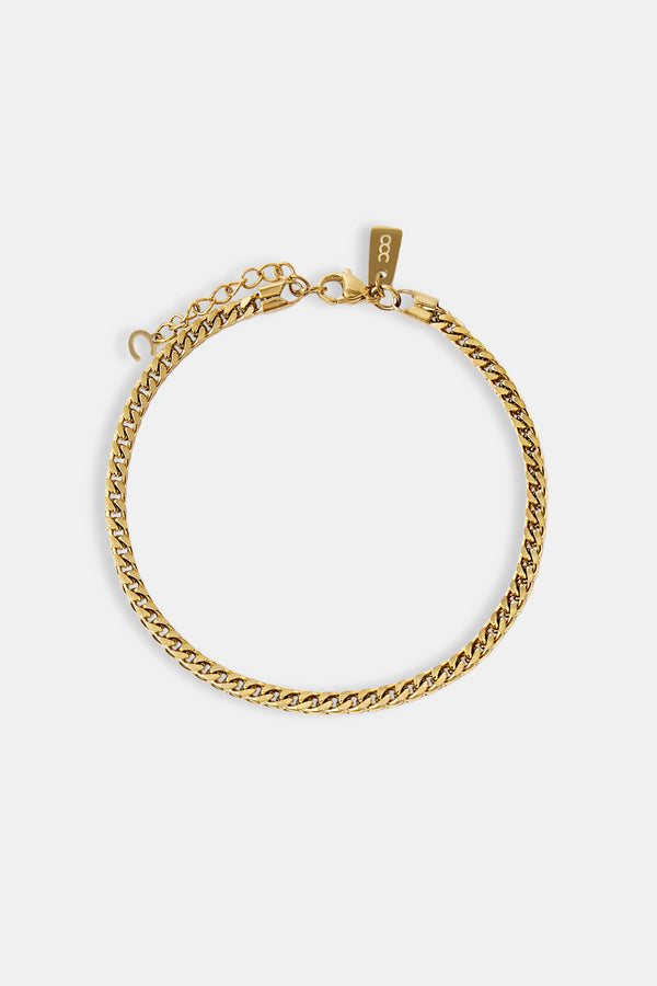 3mm Franco Bracelet - Gold
