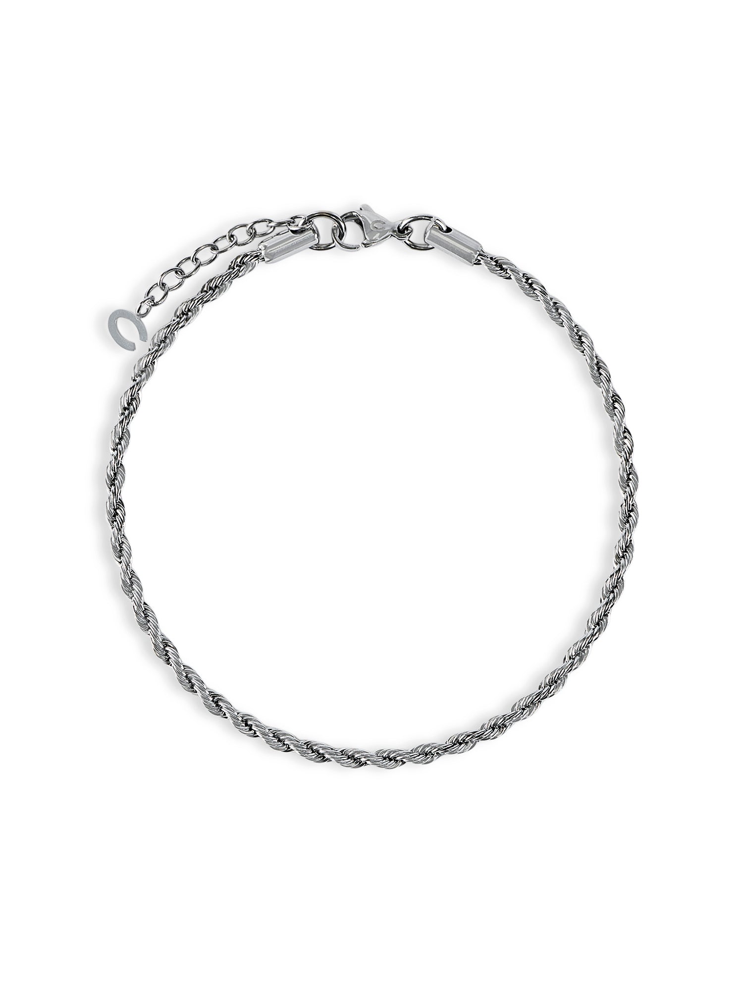 5mm Miami Cuban Bracelet & 3mm Rope Bracelet Set - White