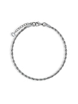 5mm Miami Cuban Bracelet & 3mm Rope Bracelet Set - White