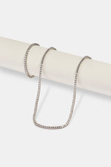 3mm Tennis Chain & Bracelet - White