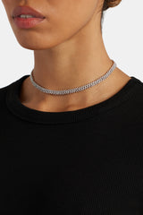 5mm Iced Pink Prong Chain Choker