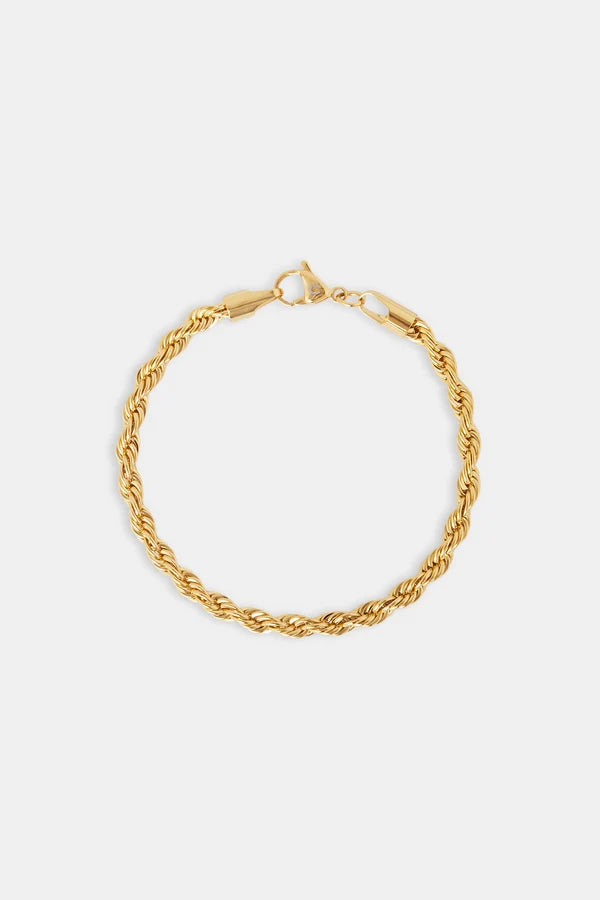 Gold Plated 5mm Rope Bracelet & Medium Premium Gift Box