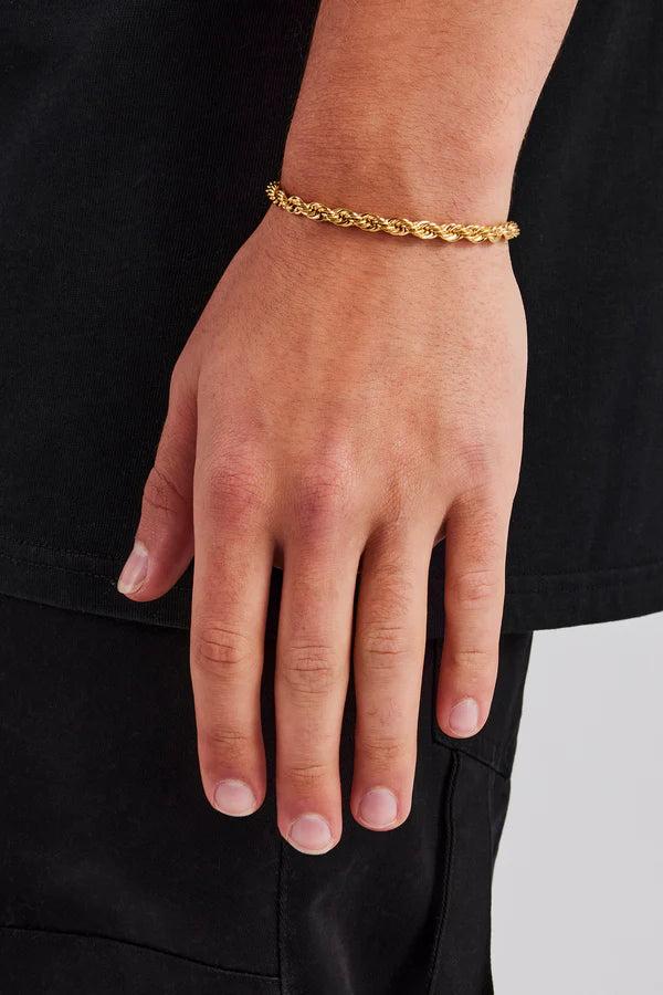 Gold Plated 5mm Rope Bracelet & Medium Premium Gift Box