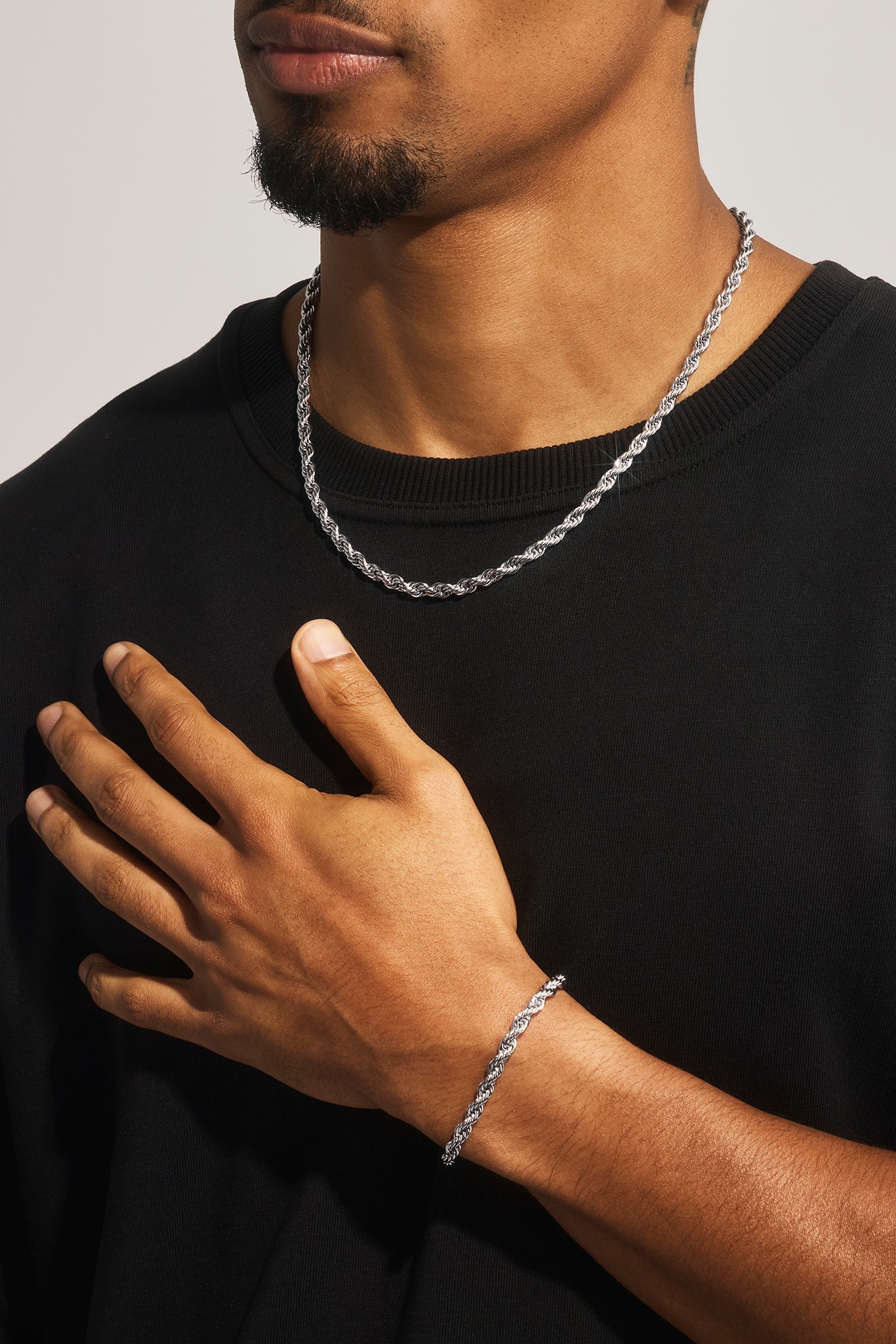 Rope Bracelet & Chain - 5mm - White